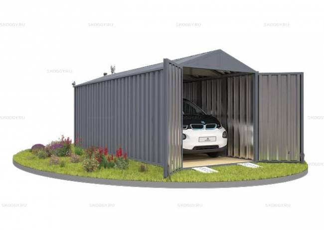 Хозблок SKOGGY секционный с двускатной крышей 6 х 2 м, брутальный серый Хозблок SKOGGY секционный с двускатной крышей 6 х 2 м, брутальный серый