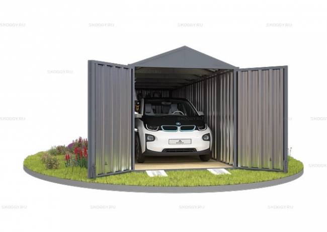 Хозблок SKOGGY секционный с двускатной крышей 6 х 2 м, брутальный серый Хозблок SKOGGY секционный с двускатной крышей 6 х 2 м, брутальный серый