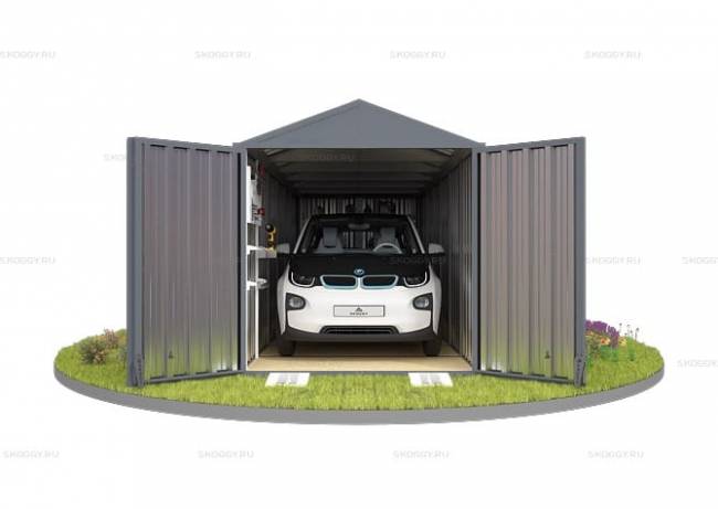 Хозблок SKOGGY секционный с двускатной крышей 6 х 2 м, брутальный серый Хозблок SKOGGY секционный с двускатной крышей 6 х 2 м, брутальный серый