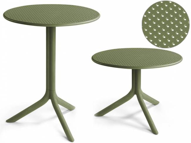 Стол пластиковый обеденный Step + Step Mini агава Ø605х400-765 мм