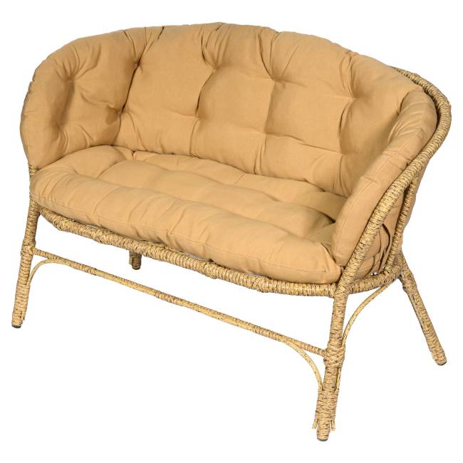 Комплект кофейный из искусственного ротанга Багама 3+1, светло-коричневый