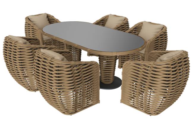 MOKKA MAJORCA стол обеденный, цвет соломенный MOKKA MAJORCA стол обеденный, цвет соломенный