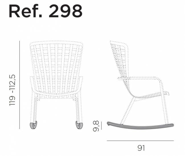Комплект полозьев для кресла-качалки Kit Folio Rocking тортора 910х97х98 мм