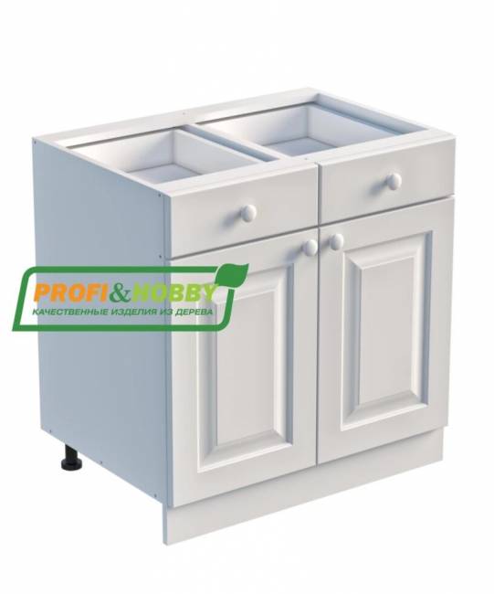 Тумба 2 двери, 2 ящика 800 х 560 х 720 сосна, без покраски