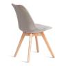Стул TULIP SOFT (mod. 053V) / 2 шт. в упаковке дерево/пластик/вельвет, 49,5 x 54,5 x 84 см, Светло-серый (HLR 39)/натуральный (Комплект из 2 шт.) Светло-серый (HLR 39)/натуральный дерево/пластик/вельвет