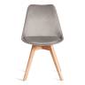 Стул TULIP SOFT (mod. 053V) / 2 шт. в упаковке дерево/пластик/вельвет, 49,5 x 54,5 x 84 см, Светло-серый (HLR 39)/натуральный (Комплект из 2 шт.) Светло-серый (HLR 39)/натуральный дерево/пластик/вельвет