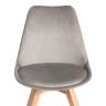 Стул TULIP SOFT (mod. 053V) / 2 шт. в упаковке дерево/пластик/вельвет, 49,5 x 54,5 x 84 см, Светло-серый (HLR 39)/натуральный (Комплект из 2 шт.) Светло-серый (HLR 39)/натуральный дерево/пластик/вельвет
