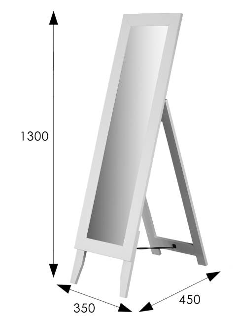 Зеркало напольное BeautyStyle 1 белый 130 см х 35 см Зеркало напольное BeautyStyle 1 белый 130 см х 35 см