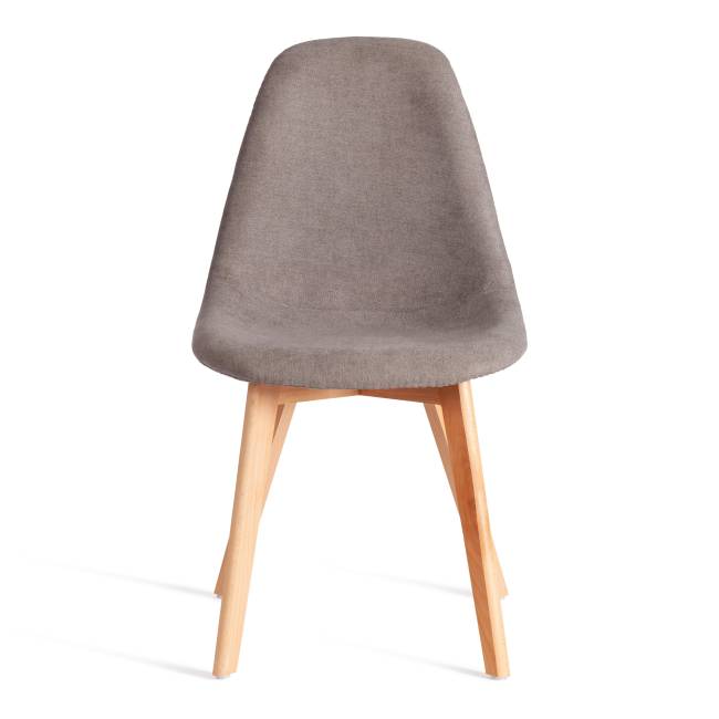 Стул CINDY SOFT (mod. C1021F1-1) / 1 шт. в упаковке фактурный велюр/дерево бук, 55 х 48 х 83 см, Серый LY1701-26 / натуральный серый фактурный велюр/дерево бук