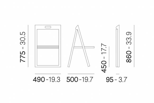 Стул пластиковый складной Enjoy красный 490х500х775 мм