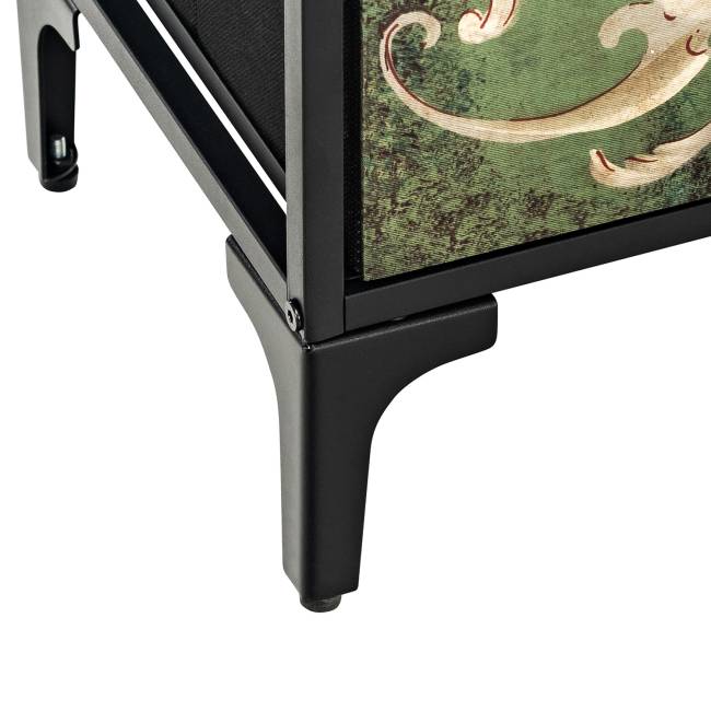 Комод Leset Лунет 12 ящ. Чёрный Мульти зеленый