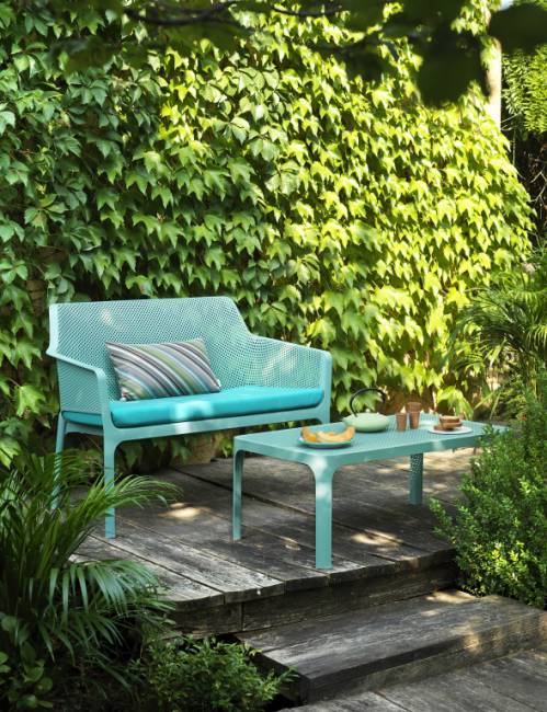 Диван пластиковый Net Bench ментоловый 1160х700х860 мм