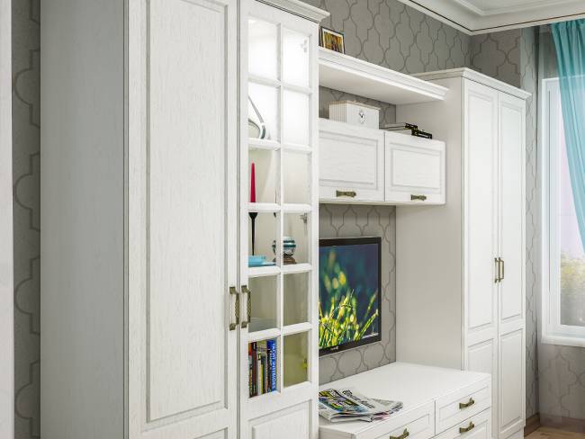 Ливерпуль Шкаф-пенал + карниз