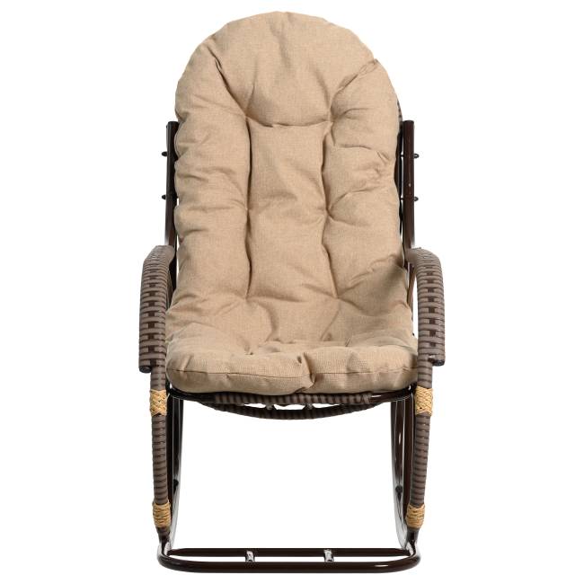 Кресло качалка с подножкой из искусственного ротанга, какао, разборное