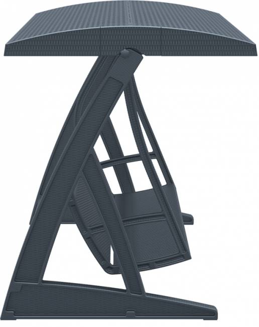 Качели пластиковые плетеные с подушкой Hawaii антрацит 2250х1640х2020 мм