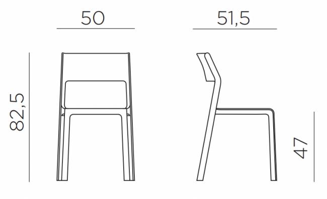 Стул пластиковый Trill Bistrot агава 500х515х825 мм Стул пластиковый Trill Bistrot агава 500х515х825 мм