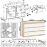 Широкий комод шесть ящиков Мори МК1200.6 цвет дуб сонома/белый