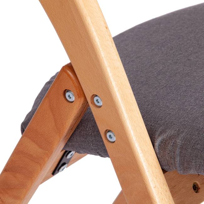 Стул FRUTTO (mod. 05) дерево, серый хлопок ,  46,5 x 60 x 77 см, Grey (Cерый) А 13/ натуральный