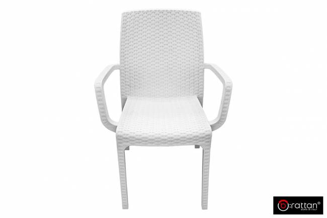 Стул B:rattan INDIANA с подлокотниками, белый