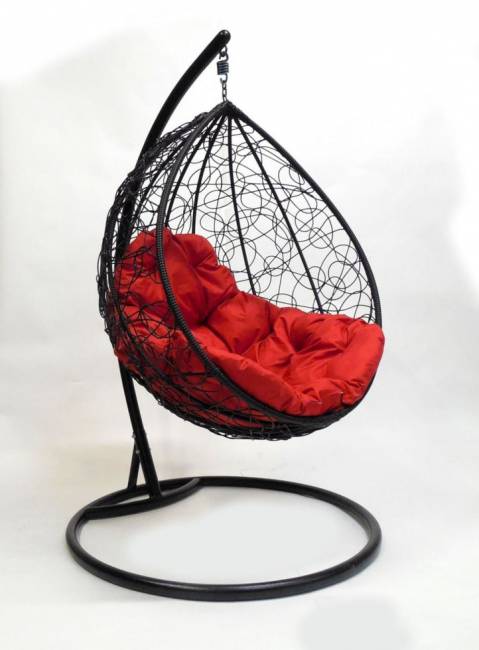 Подвесное кресло кокон «капля ротанг» чёрный