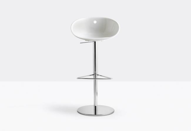 Кресло пластиковое барное Gliss белый 530х480x800-1060 мм