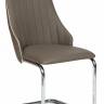 Стул FRATELLI ( mod.8415 ) металл/экокожа/хром, 44х62х97х47см, пепельно-коричневый ( окантовка  слон.  кость ) (Комплект из 4 шт.) пепельно-коричневый ( окантовка  слон.  кость ) металл/экокожа/хром