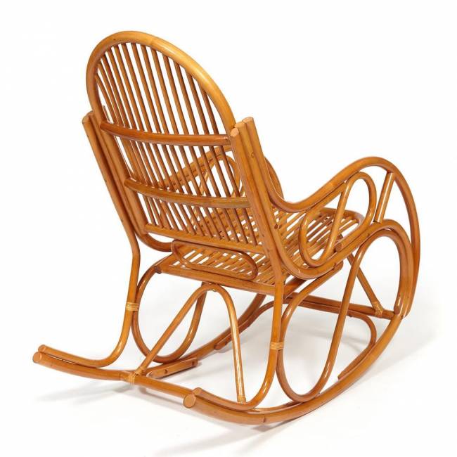 Кресло-качалка VIENNA (разборная) / без подушки / ротанг top quality, 58x133x102 см, Cognac (коньяк) коричневый ротанг top quality