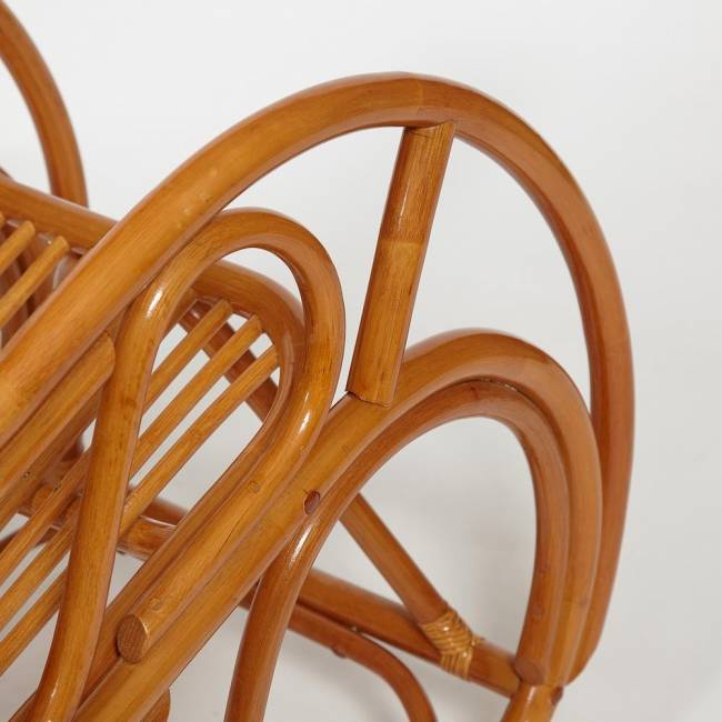 Кресло-качалка VIENNA (разборная) / без подушки / ротанг top quality, 58x133x102 см, Cognac (коньяк) коричневый ротанг top quality