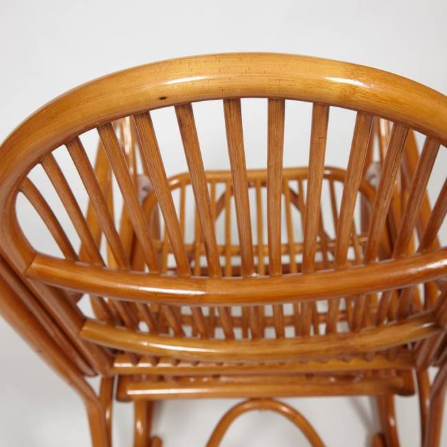 Кресло-качалка VIENNA (разборная) / без подушки / ротанг top quality, 58x133x102 см, Cognac (коньяк) коричневый ротанг top quality