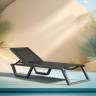 Шезлонг-лежак пластиковый Rio темно-серый, черный 1870х690х330 мм