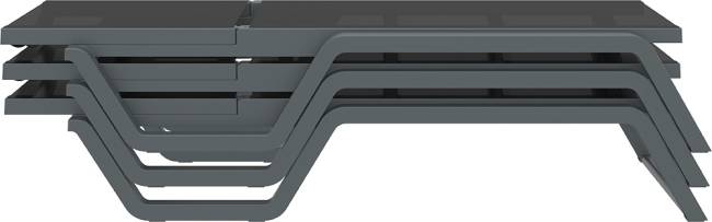 Шезлонг-лежак пластиковый Rio темно-серый, черный 1870х690х330 мм
