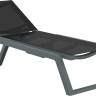 Шезлонг-лежак пластиковый Rio темно-серый, черный 1870х690х330 мм
