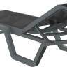 Шезлонг-лежак пластиковый Rio темно-серый, черный 1870х690х330 мм