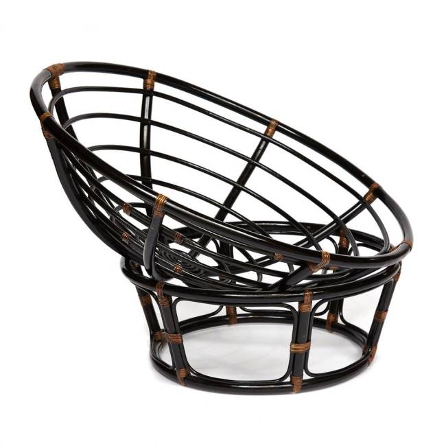 Кресло PAPASAN/ПАПАСАН 23/01 W  /с подушкой/ диаметр подушки 125 см, 115х101х104 см, Antique brown (античный черно-коричневый), ткань Коричневый, Antique brown (античный черно-коричневый)