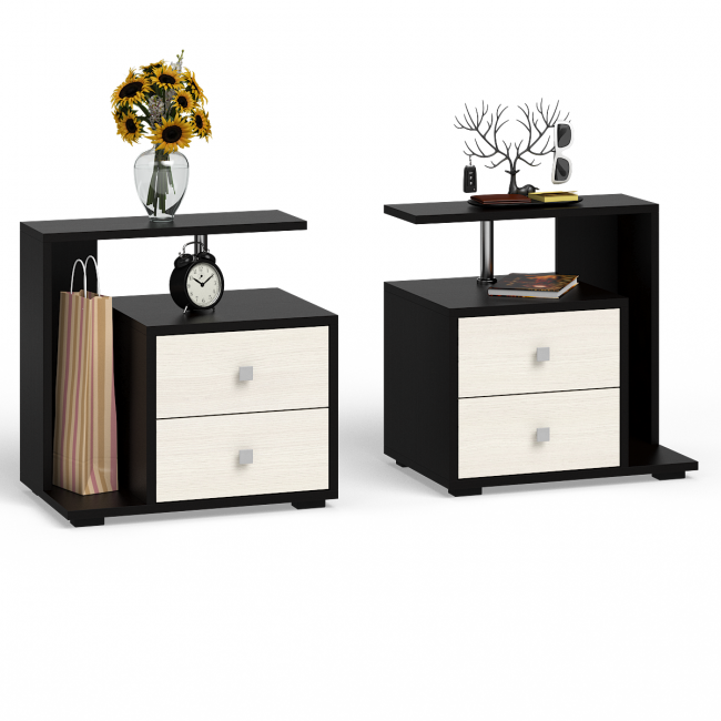 Кровать с ящиками 1800 Камелия + две тумбы цвет венге/дуб лоредо Кровать с ящиками 1800 Камелия + две тумбы цвет венге/дуб лоредо