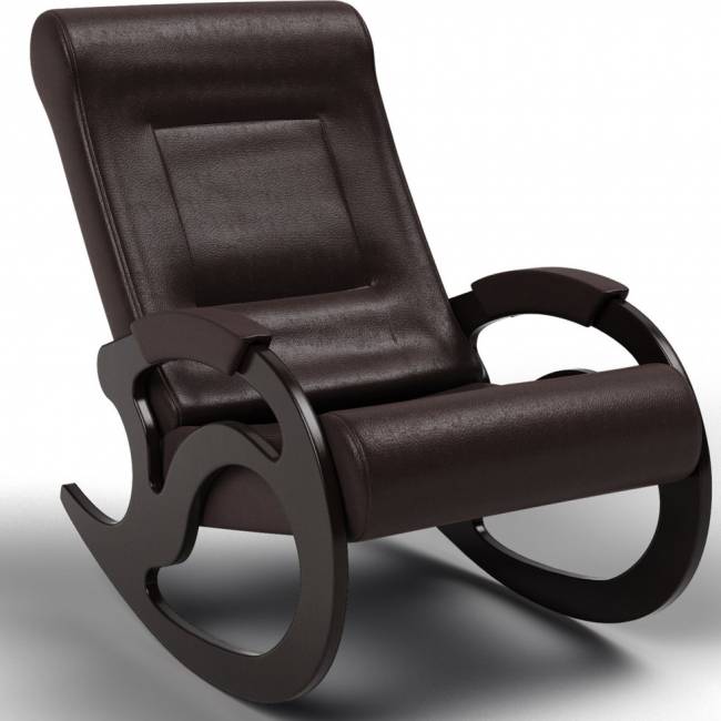 Кресло-качалка Вилла, экокожа венге