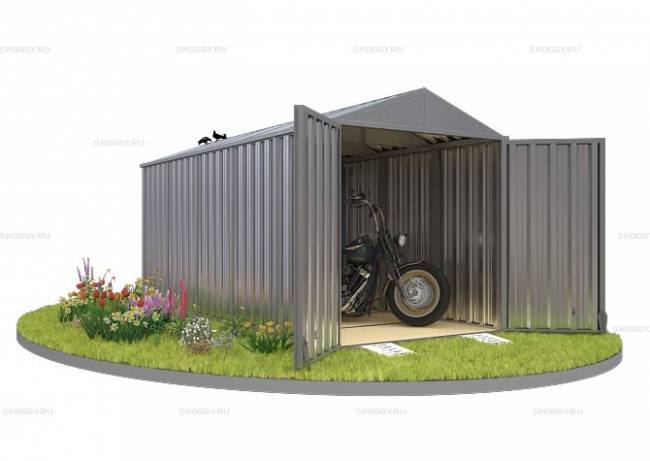 Хозблок SKOGGY секционный с двускатной крышей 5 х 2 м, цинковый