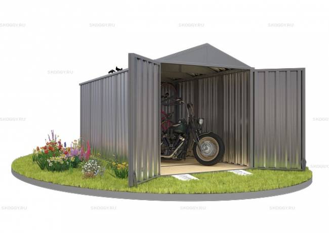 Хозблок SKOGGY секционный с двускатной крышей 5 х 2 м, цинковый
