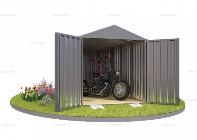 Хозблок SKOGGY секционный с двускатной крышей 5 х 2 м, цинковый