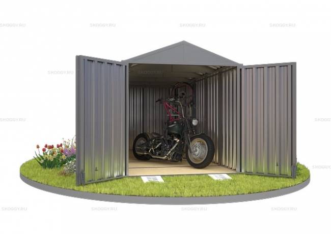 Хозблок SKOGGY секционный с двускатной крышей 5 х 2 м, цинковый