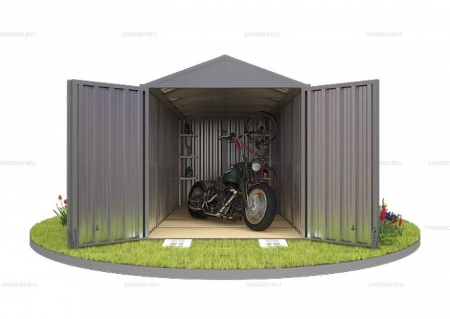 Хозблок SKOGGY секционный с двускатной крышей 5 х 2 м, цинковый