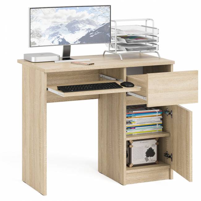 Стол компьютерный Мори МС-1 правый цвет дуб сонома Стол компьютерный Мори МС-1 правый цвет дуб сонома
