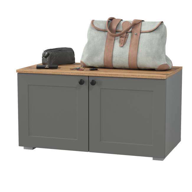 Тумба Остин 13.257 цвет серый графит/дуб крафт золотой Тумба Остин 13.257 цвет серый графит/дуб крафт золотой