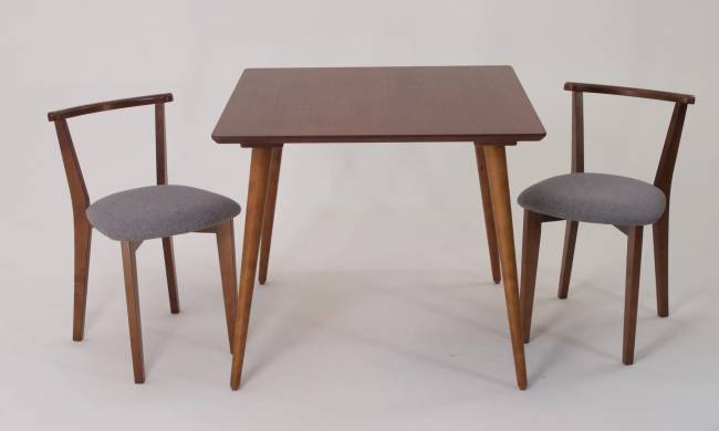 Стол Монте М 100 орех со стульями Франк орех рогожка серый