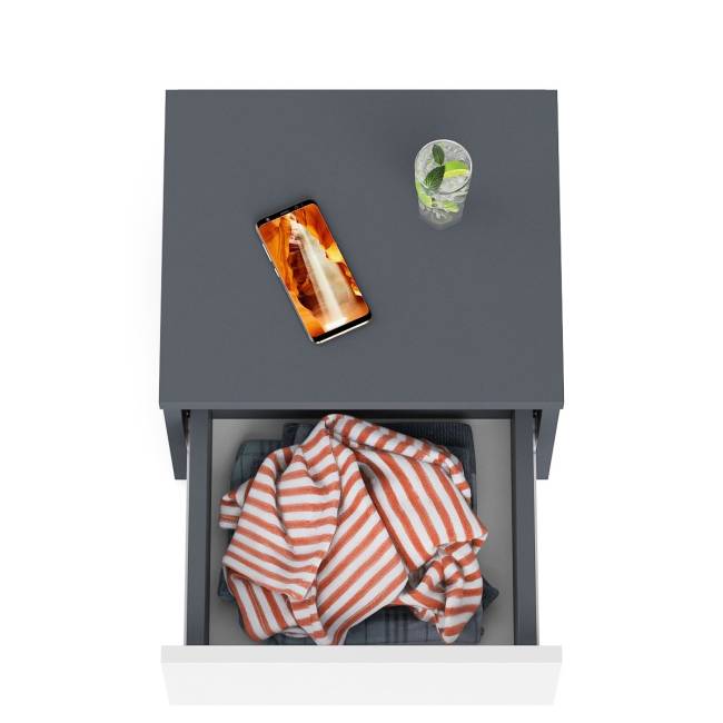 Тумба прикроватная Мори ТПМ400.1 цвет графит/белый